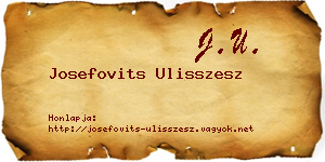 Josefovits Ulisszesz névjegykártya