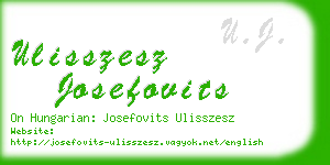 ulisszesz josefovits business card